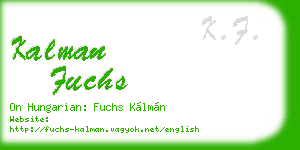 kalman fuchs business card